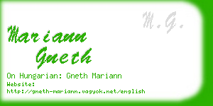 mariann gneth business card